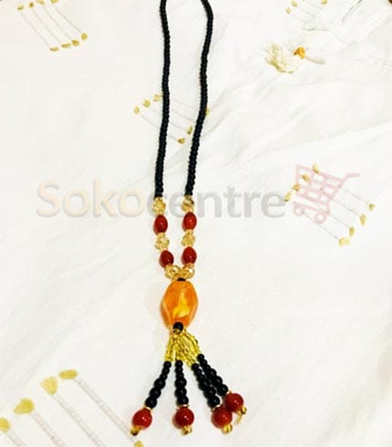 Black Beaded Pendant