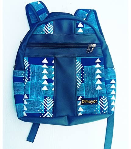 Blue African Print Backpack