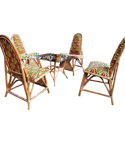 Balcony/Lounge Furniture Set - Made of Rattan and Glass